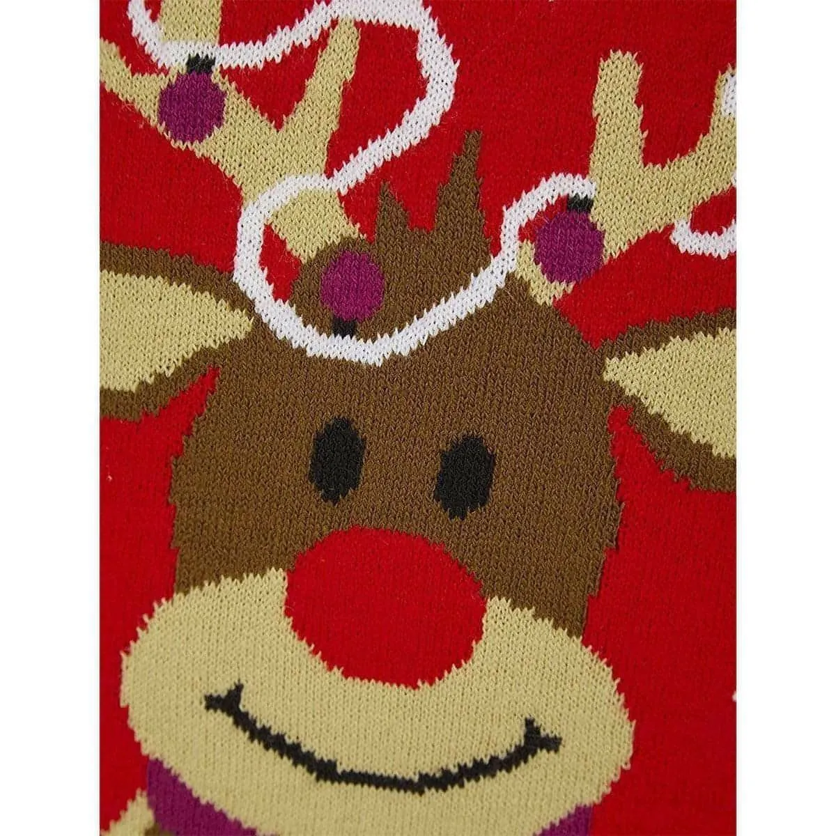 Christmas Tangled Reindeer Junior Christmas Jumper - Red