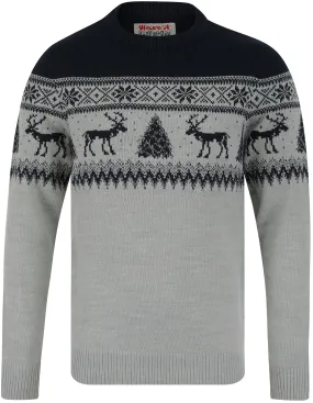 Christmas Weststag Nordic Fairisle Mens Christmas Jumper - Blue