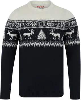 Christmas Weststag Nordic Fairisle Mens Christmas Jumper - Grey