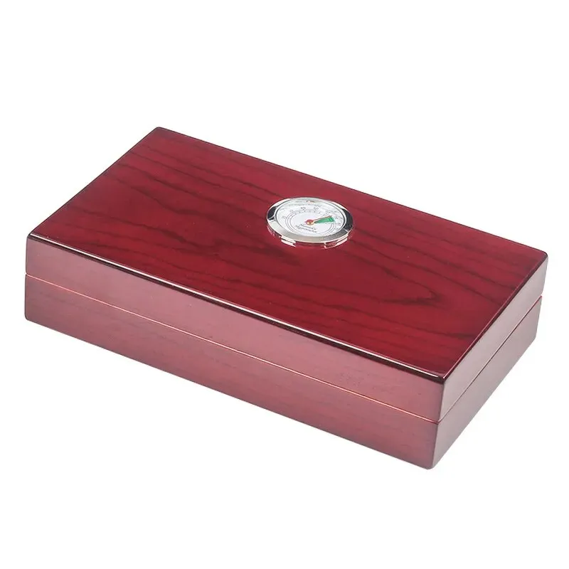 Cigar Case Cuban Humidor 4pcs Portable Cigar Travel Meter Baked Lacquer Double Layer Cedar Wood