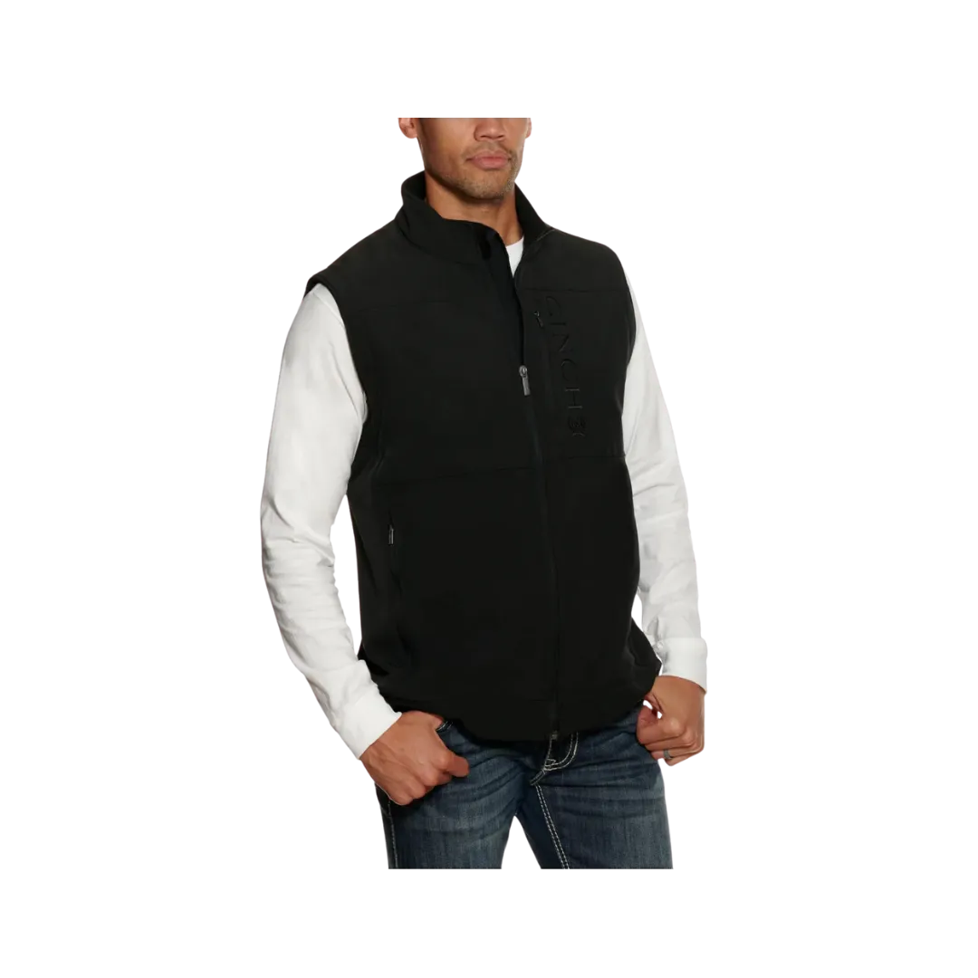 Cinch Men's Bonded Logo and Concealed Carry Pocket Black Vest