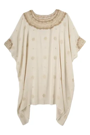 Clara Hand-Embroidered Guatemalan Tunic- Champagne