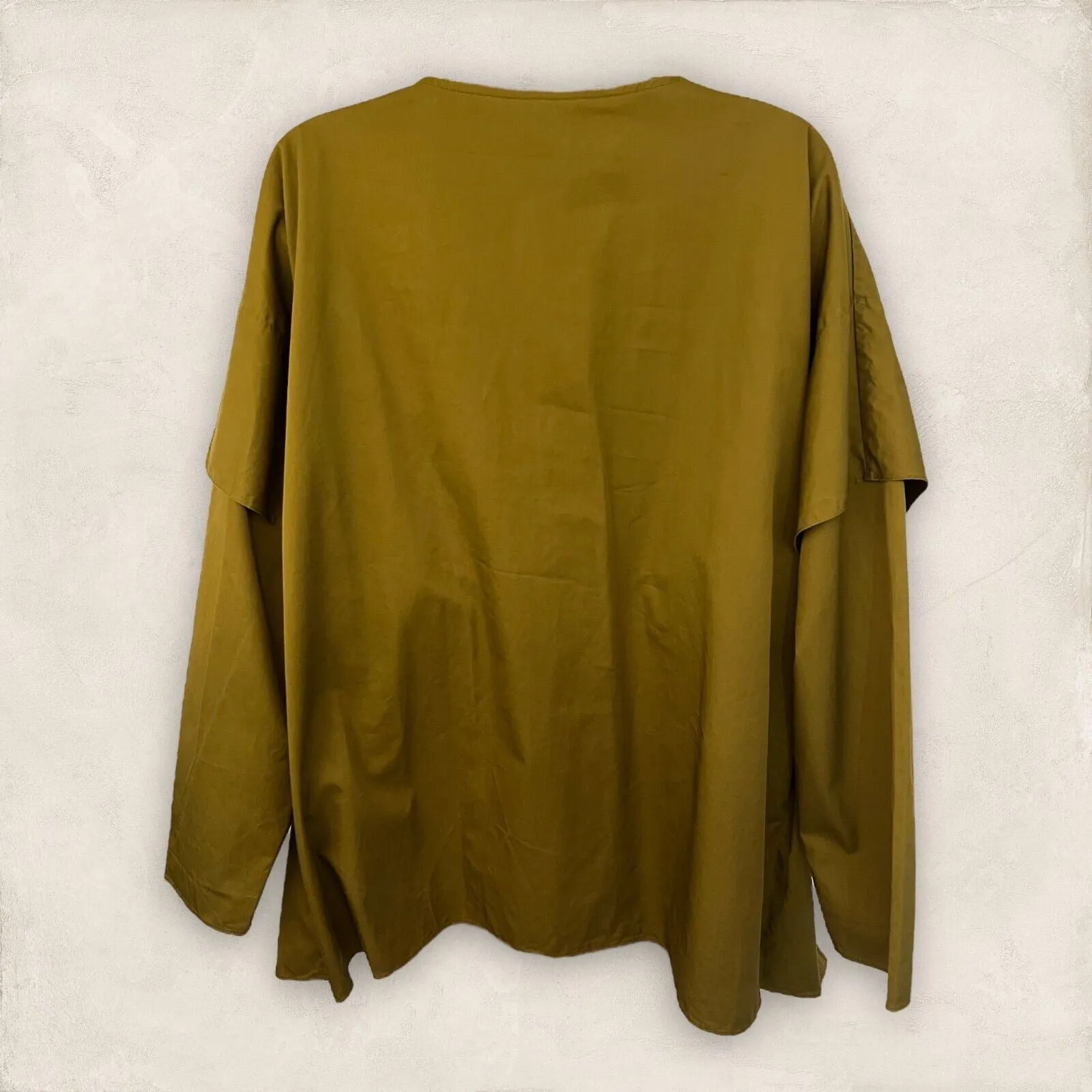 Cos Khaki Oversize Long Sleeve Cotton Tunic Top  UK 10 US 6 EU 38