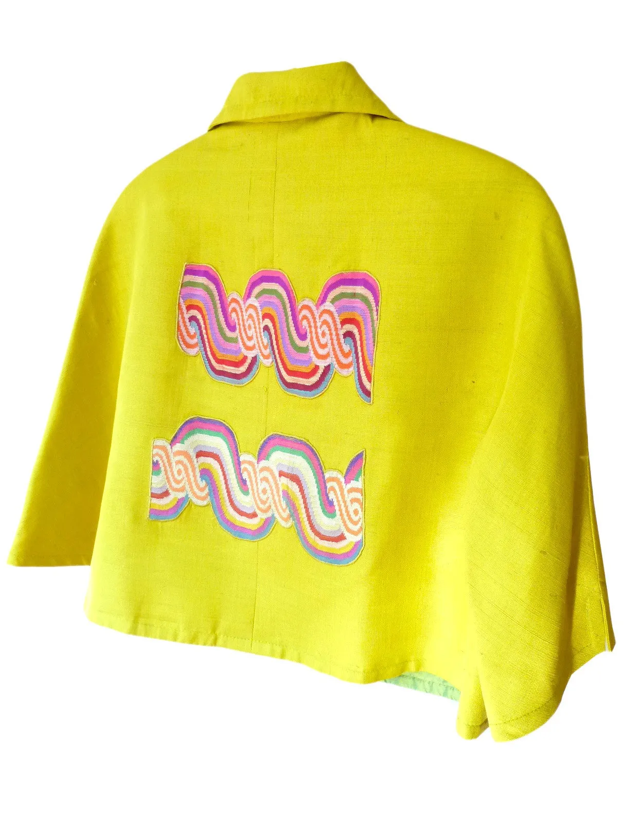 Couture Cut Peace Jacket Citron And Rainbow Swirl Long