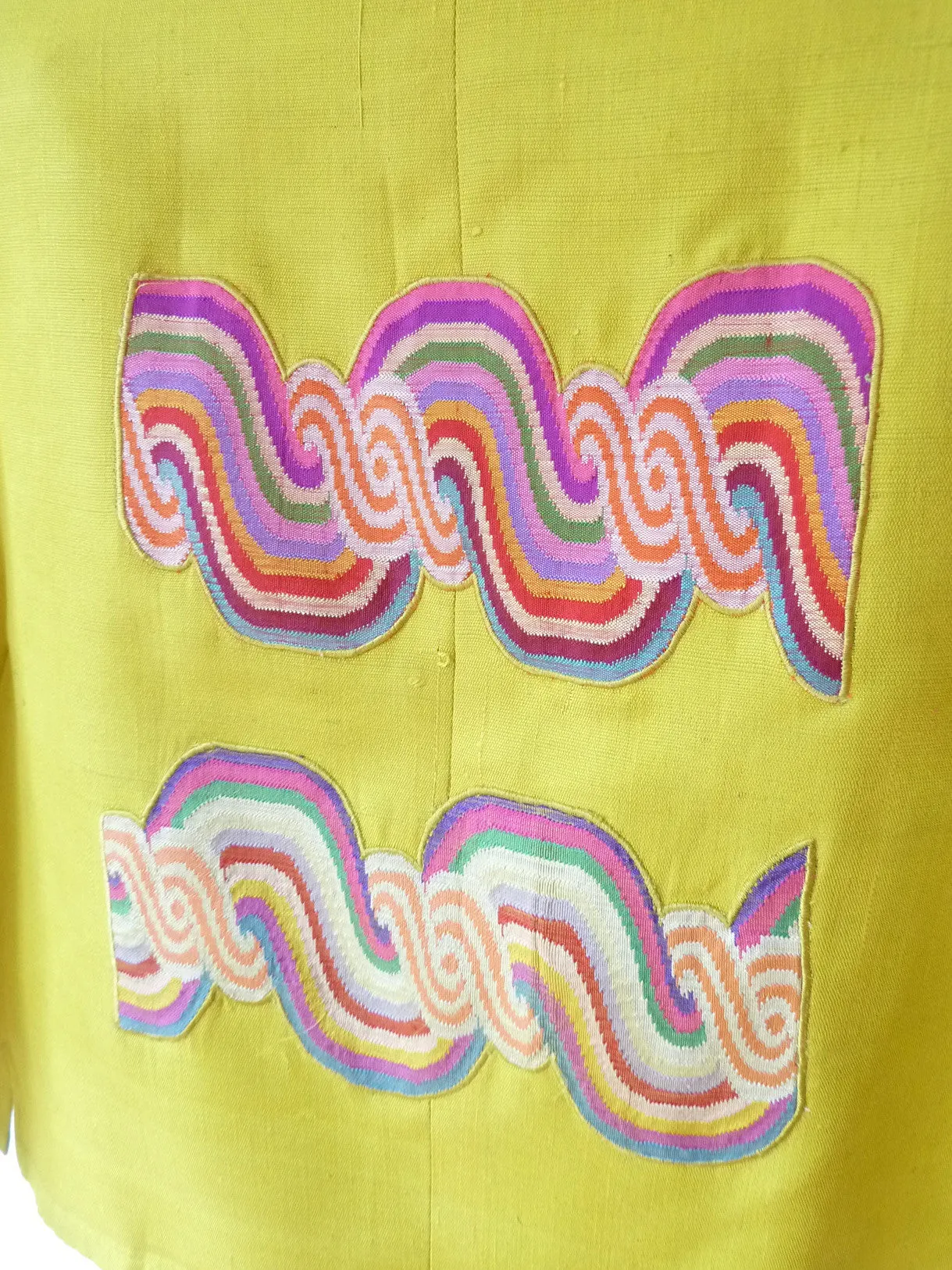 Couture Cut Peace Jacket Citron And Rainbow Swirl Long