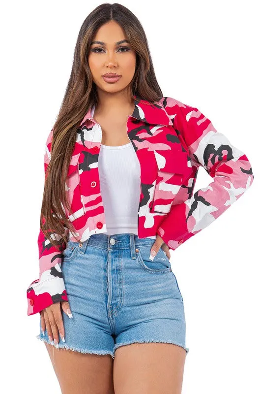 Cropped Cutie- Camouflage Crop Jacket