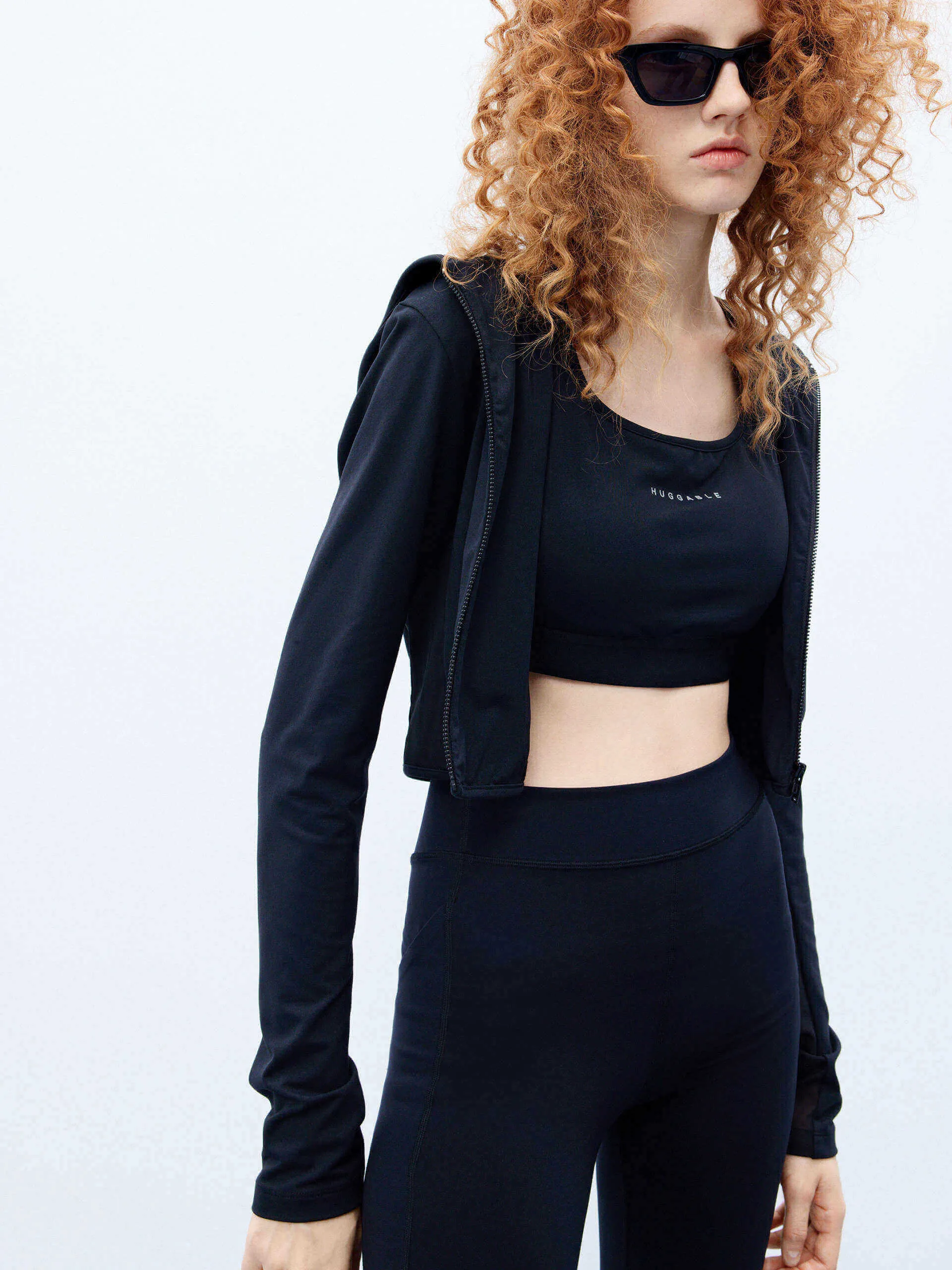 Cropped Hood Jacket with Tank Top