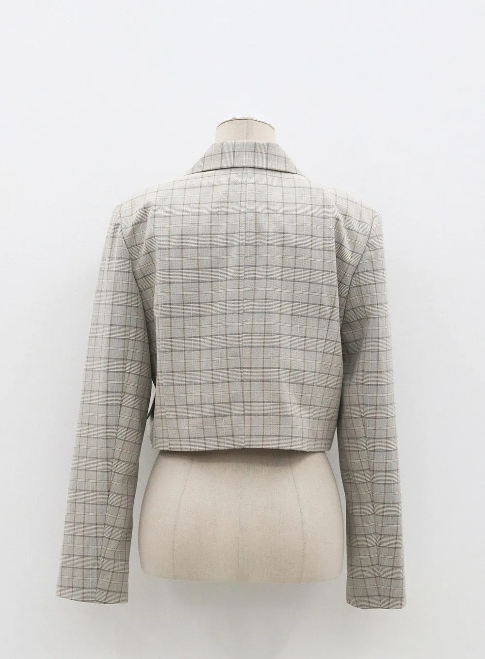 Cropped Plaid Jacket OM327