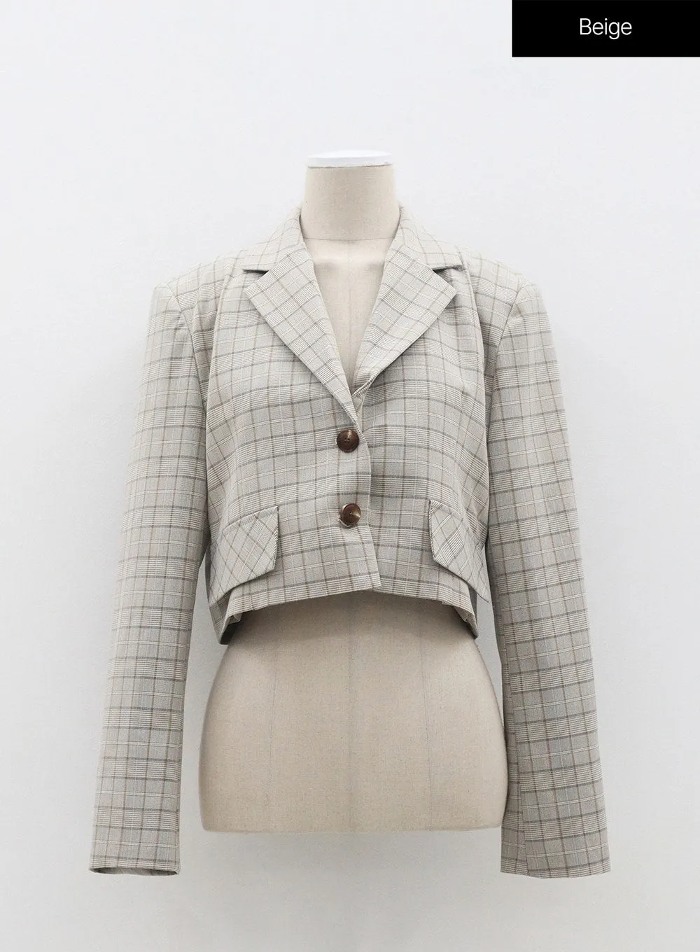 Cropped Plaid Jacket OM327