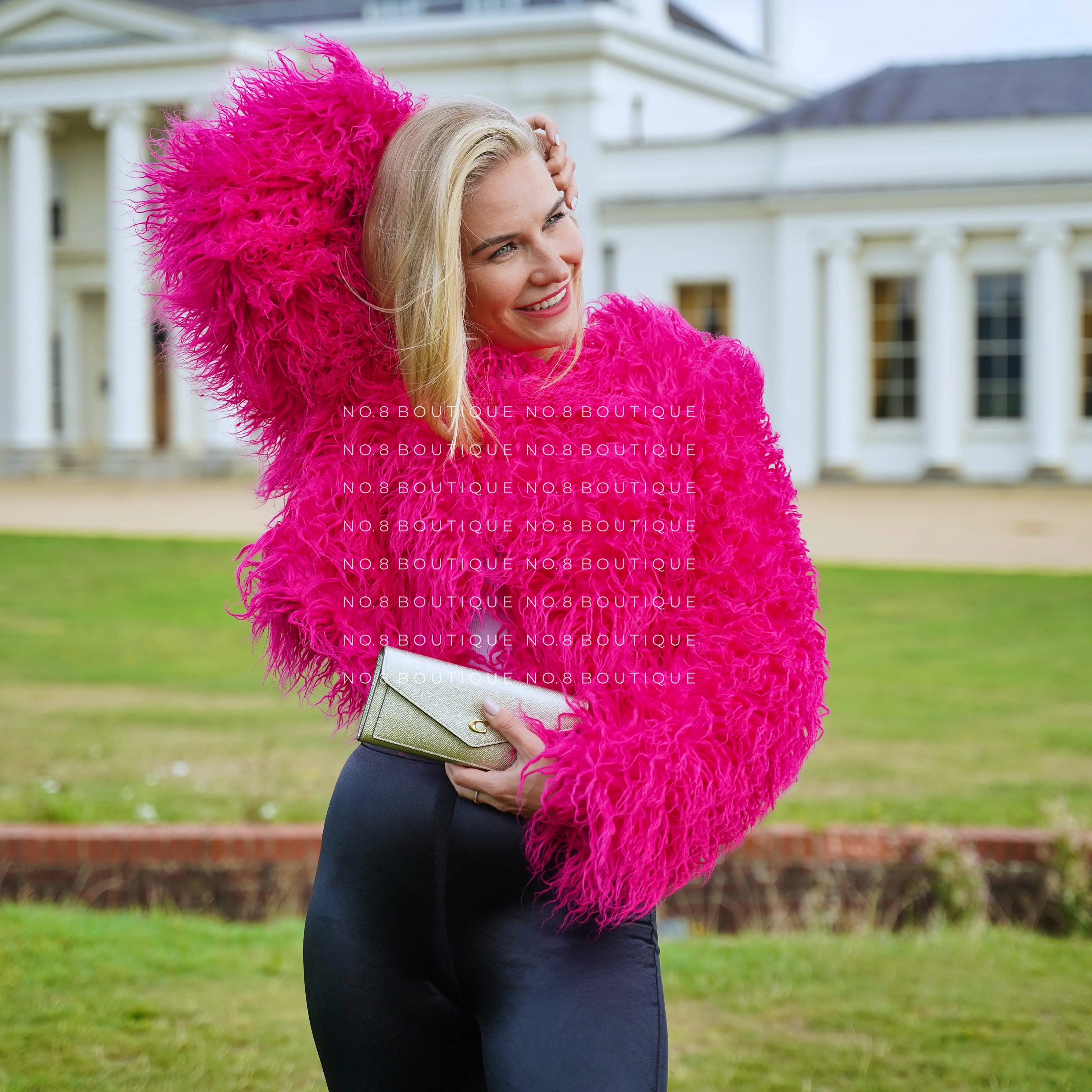 Cropped Shaggy Mongolian Faux Fur Jacket