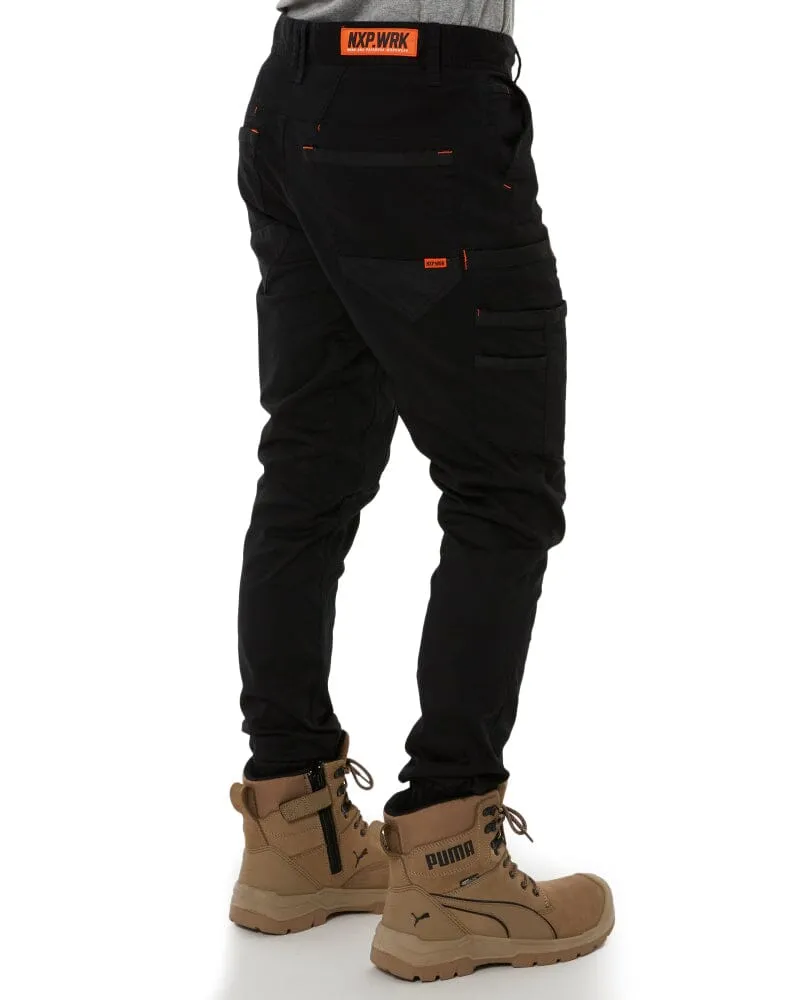 Crossover Slim Fit Jogger Work Pant - Black