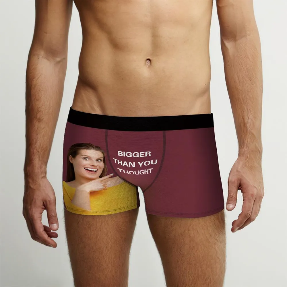 Custom Photo Boxer Shorts Personalized Text Underwear - 3 Colors