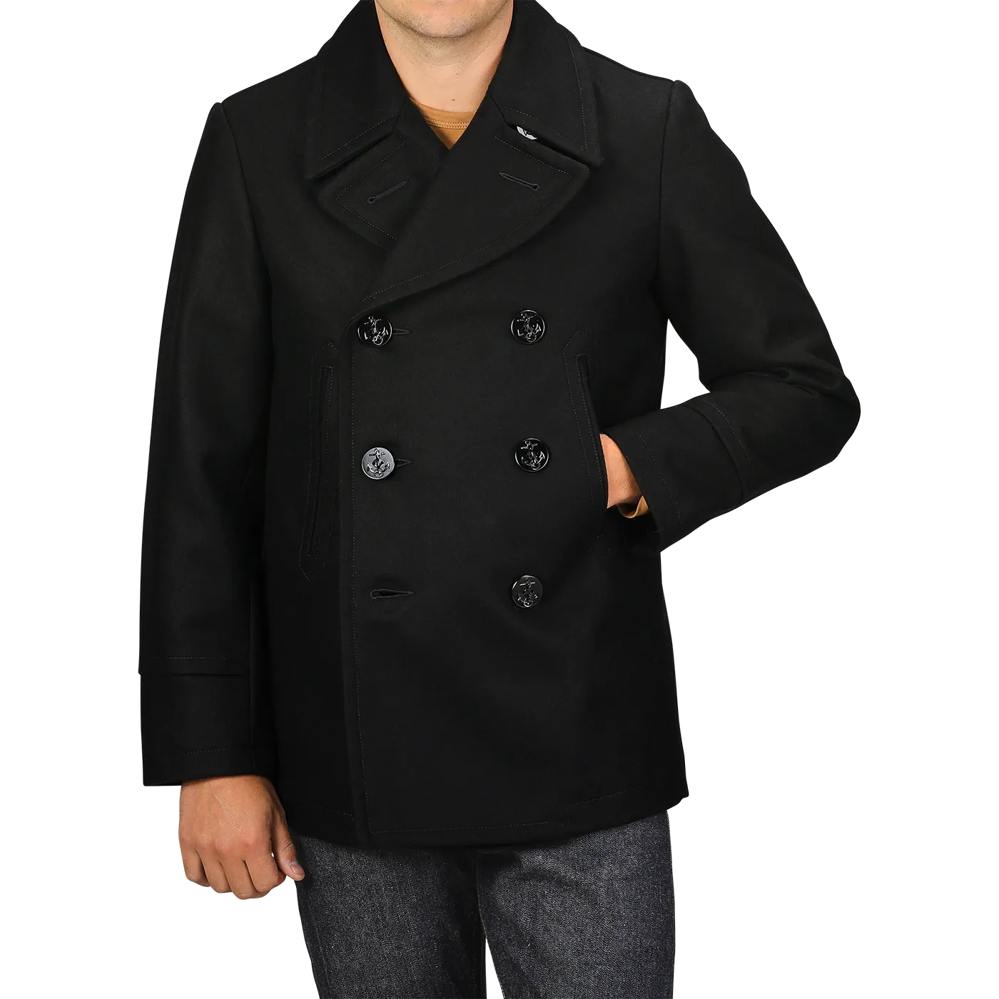 Dark Navy Heavy Wool Peacoat