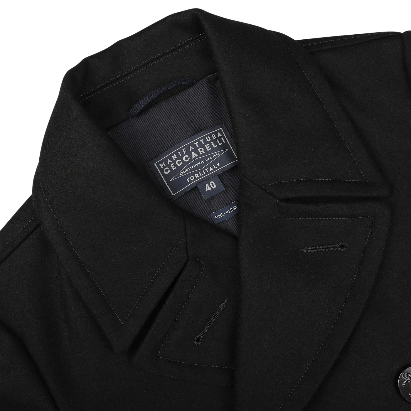 Dark Navy Heavy Wool Peacoat