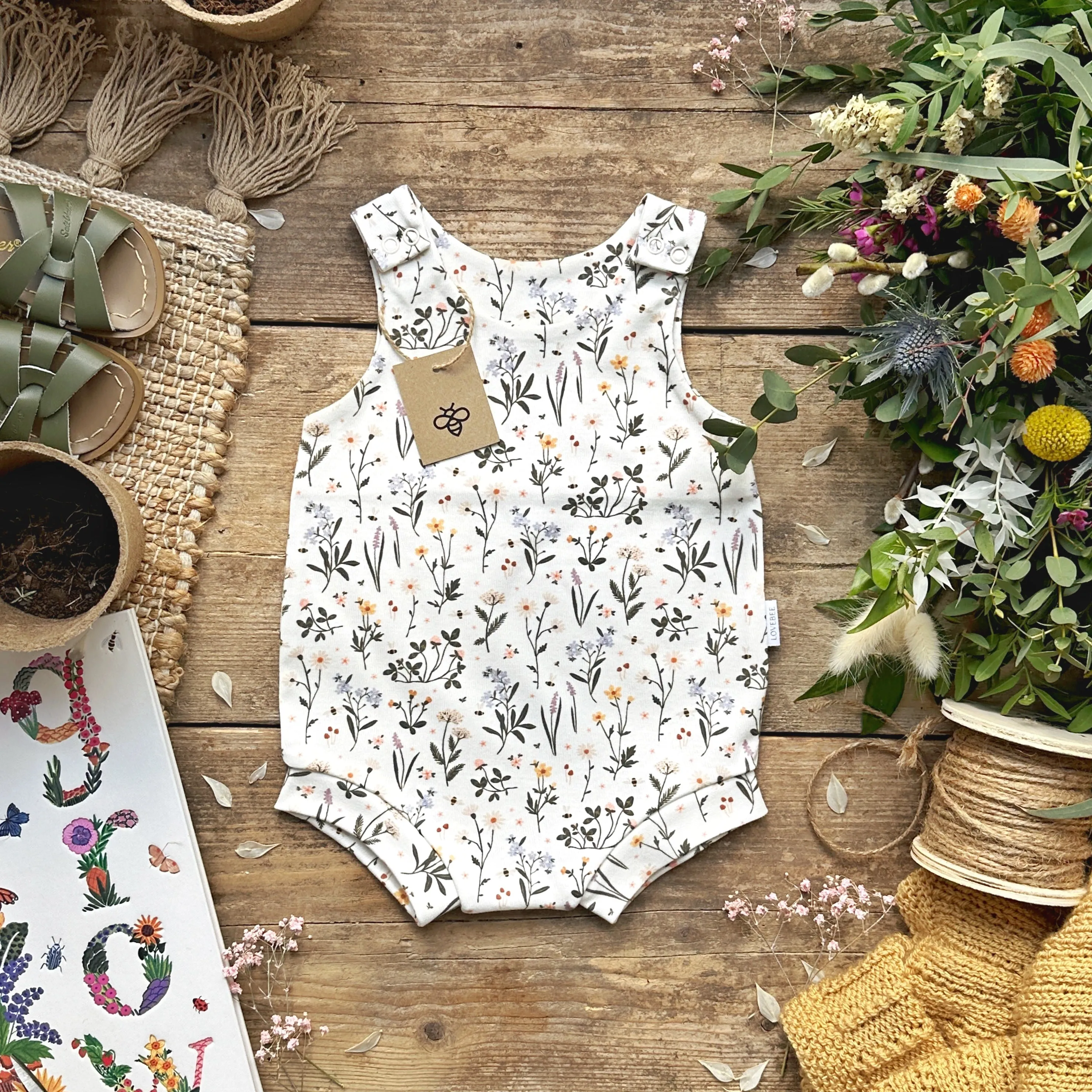 Ditsy Meadow Bloomer Romper