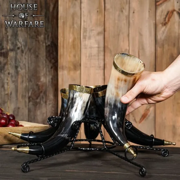 Drinking Horn Forged Stand for Five Horns