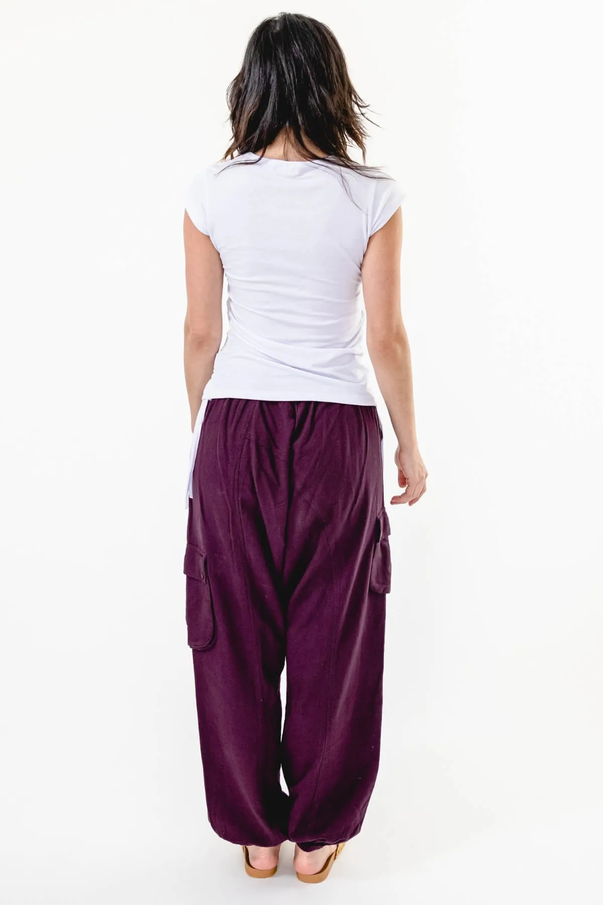 Drop Crotch Pants - Wine