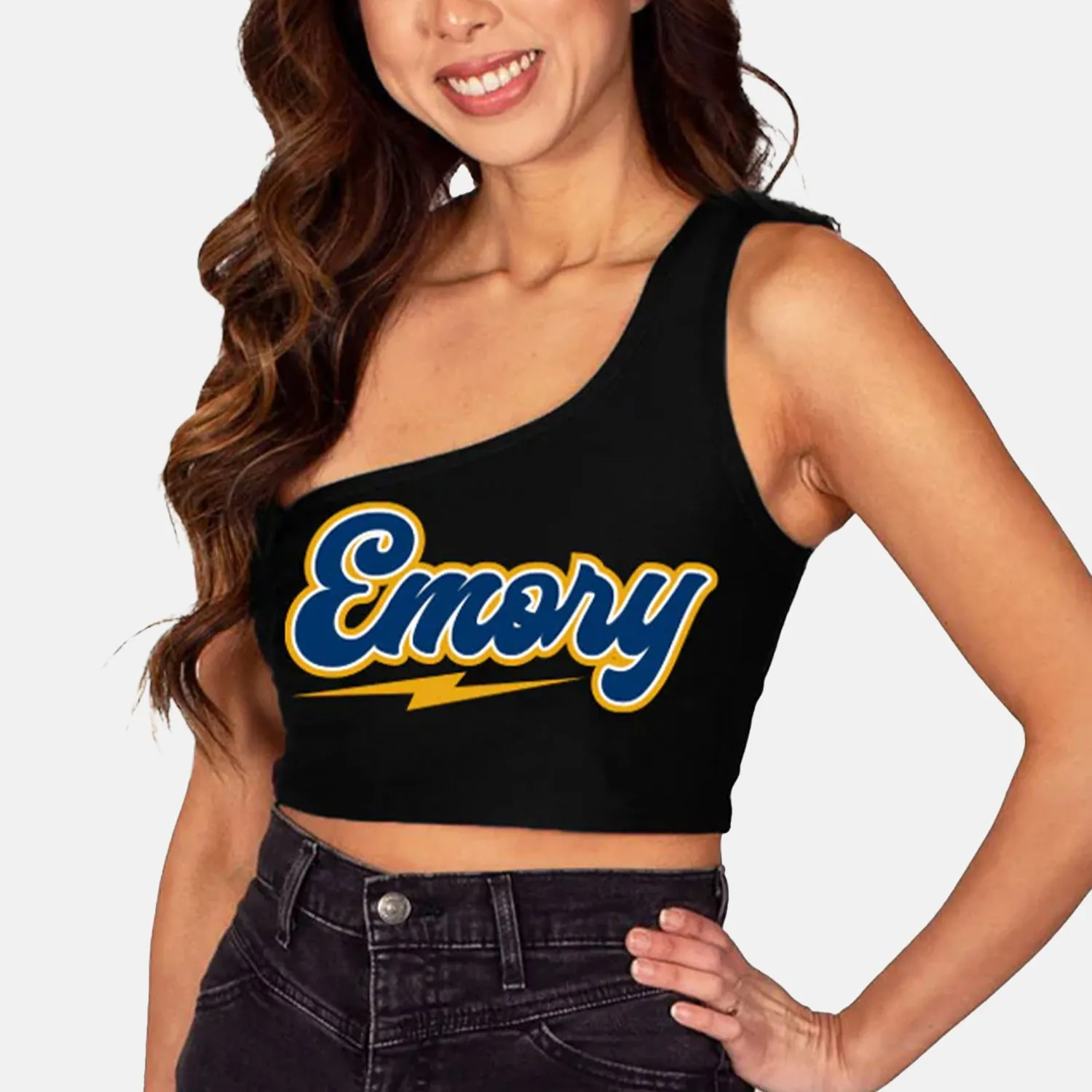 Emory Black One Shoulder Top