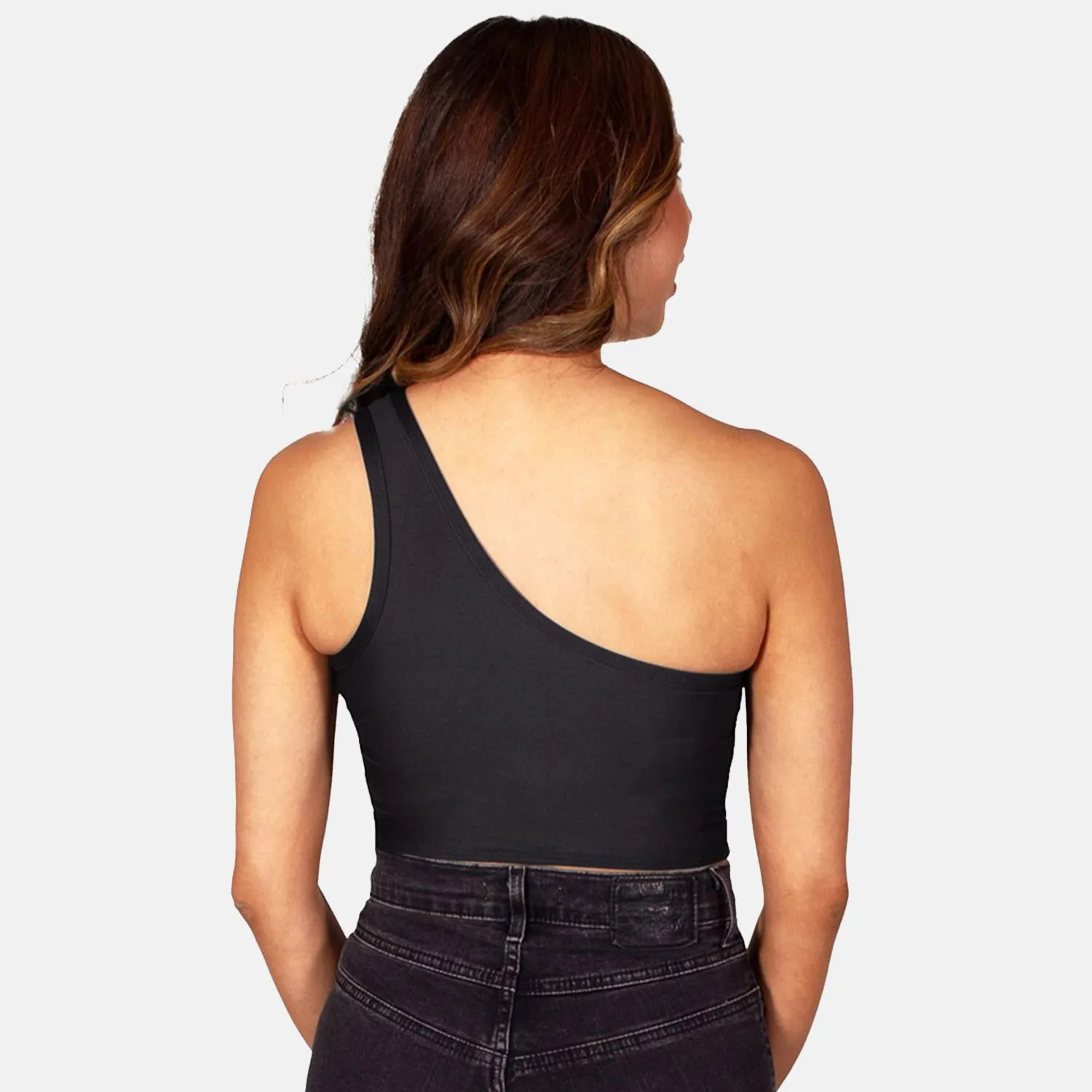 Emory Black One Shoulder Top