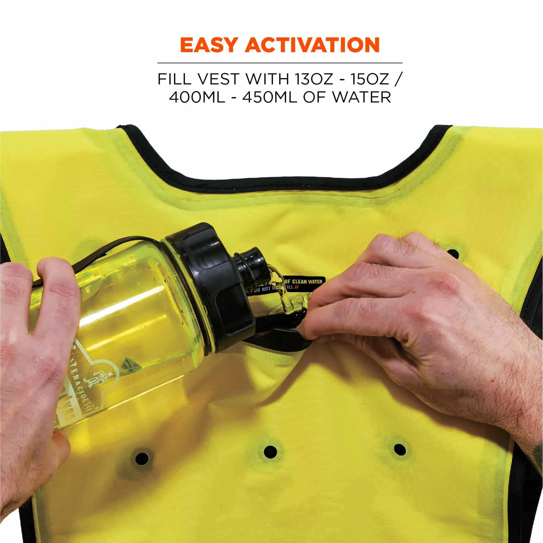 Ergodyne 12685 6687 L/XL Lime Economy Dry Evaporative Cooling Vest - Elastic