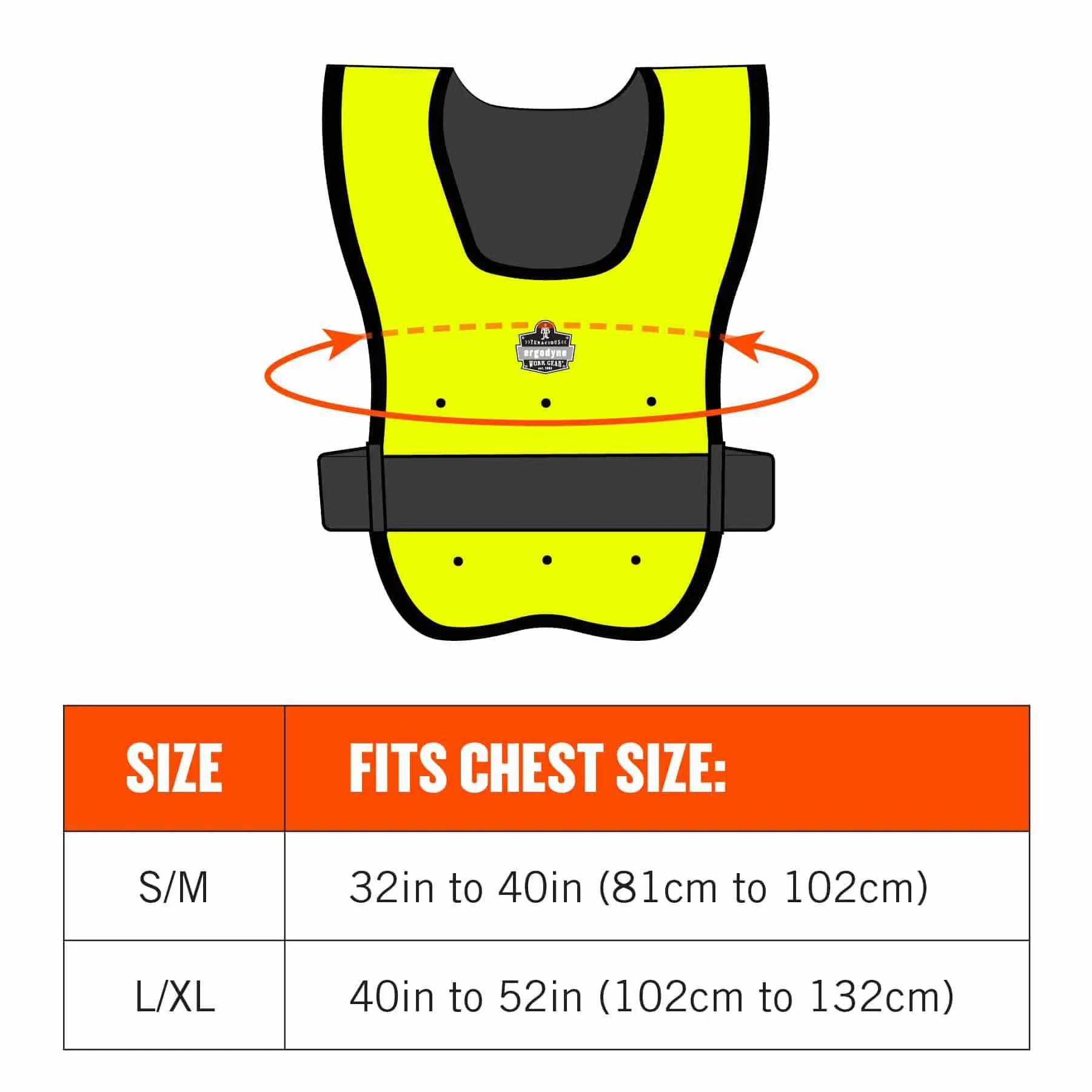 Ergodyne 12685 6687 L/XL Lime Economy Dry Evaporative Cooling Vest - Elastic