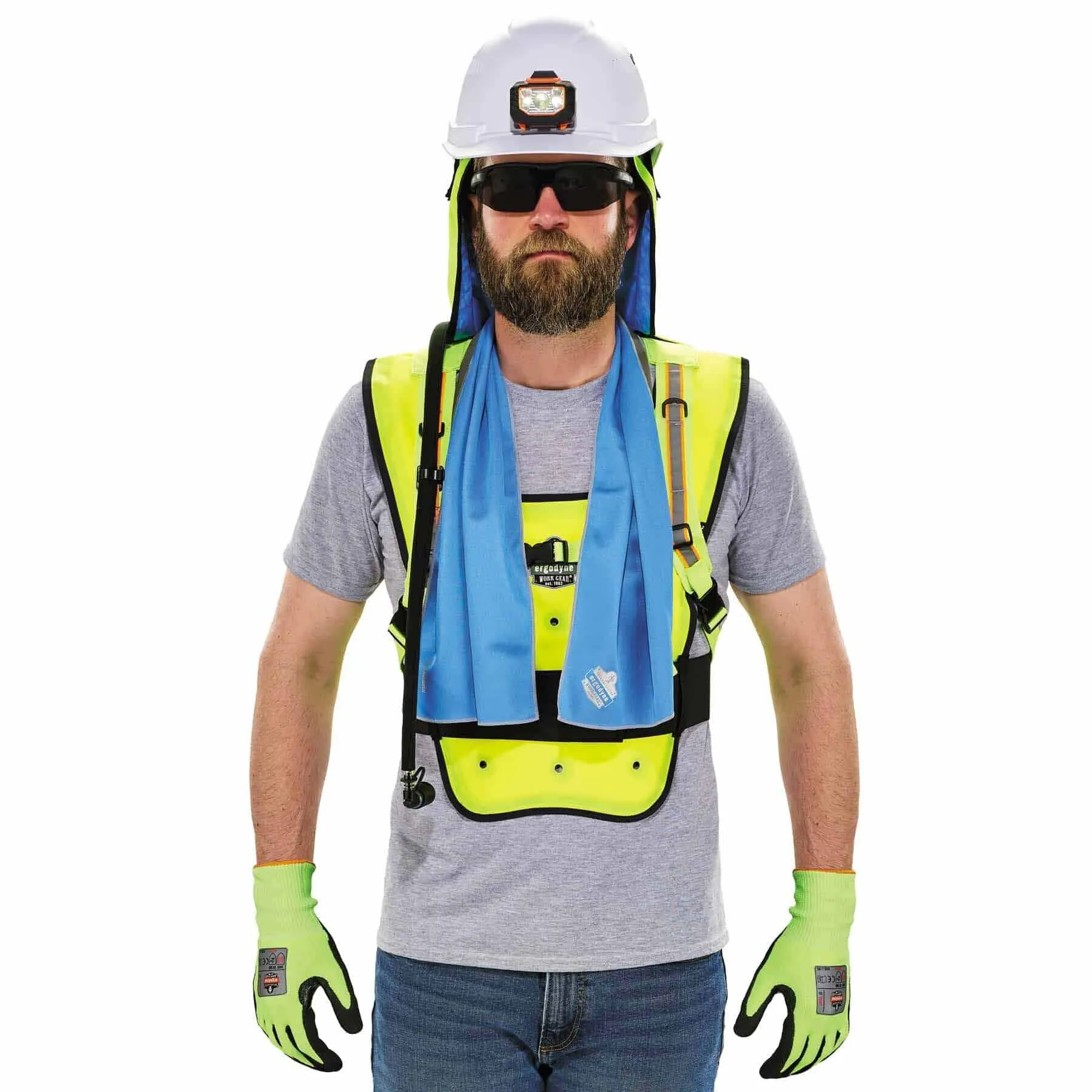 Ergodyne 12685 6687 L/XL Lime Economy Dry Evaporative Cooling Vest - Elastic