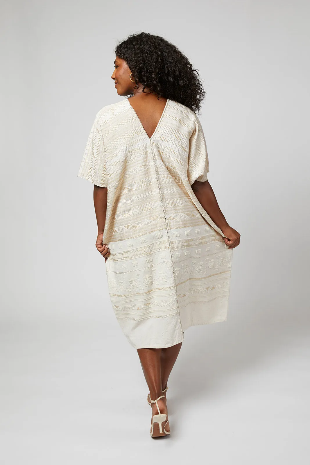 Espiritu Embroidered Guatemalan Kaftan - Ivory