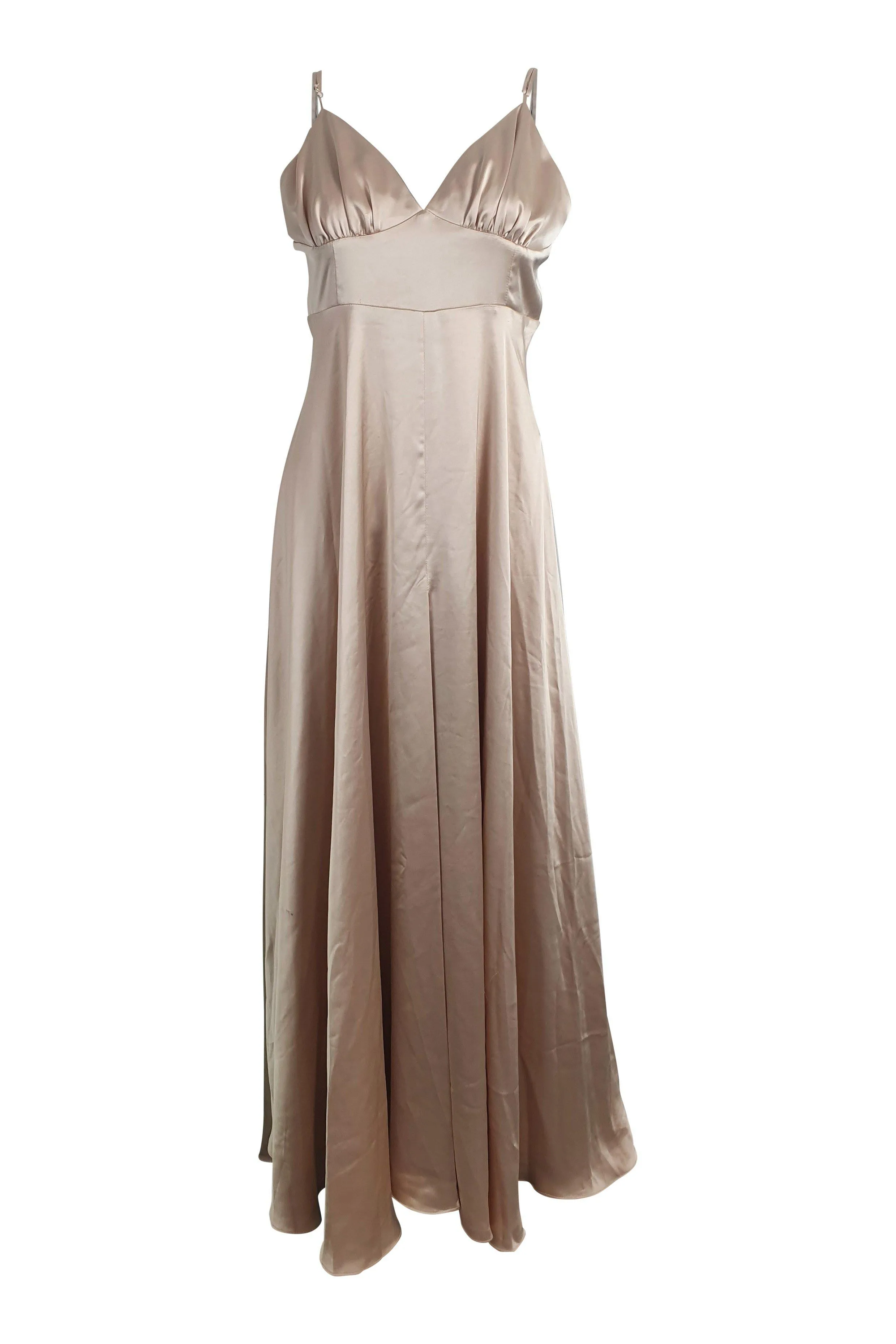 FAME AND PARTNERS Champagne Strappy Maxi Dress (US 10 | AU 14)