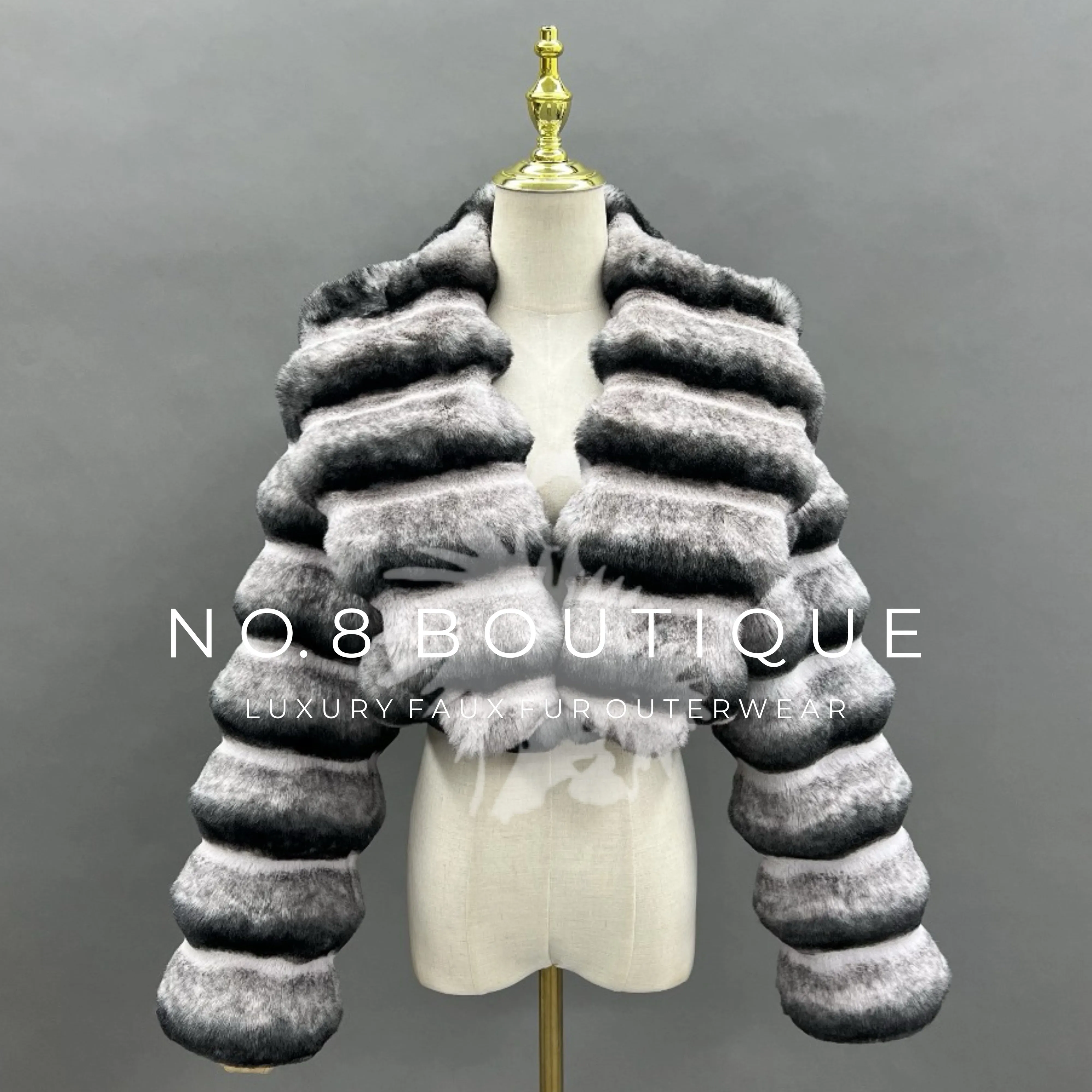 Faux Rabbit Fur Cropped Jacket