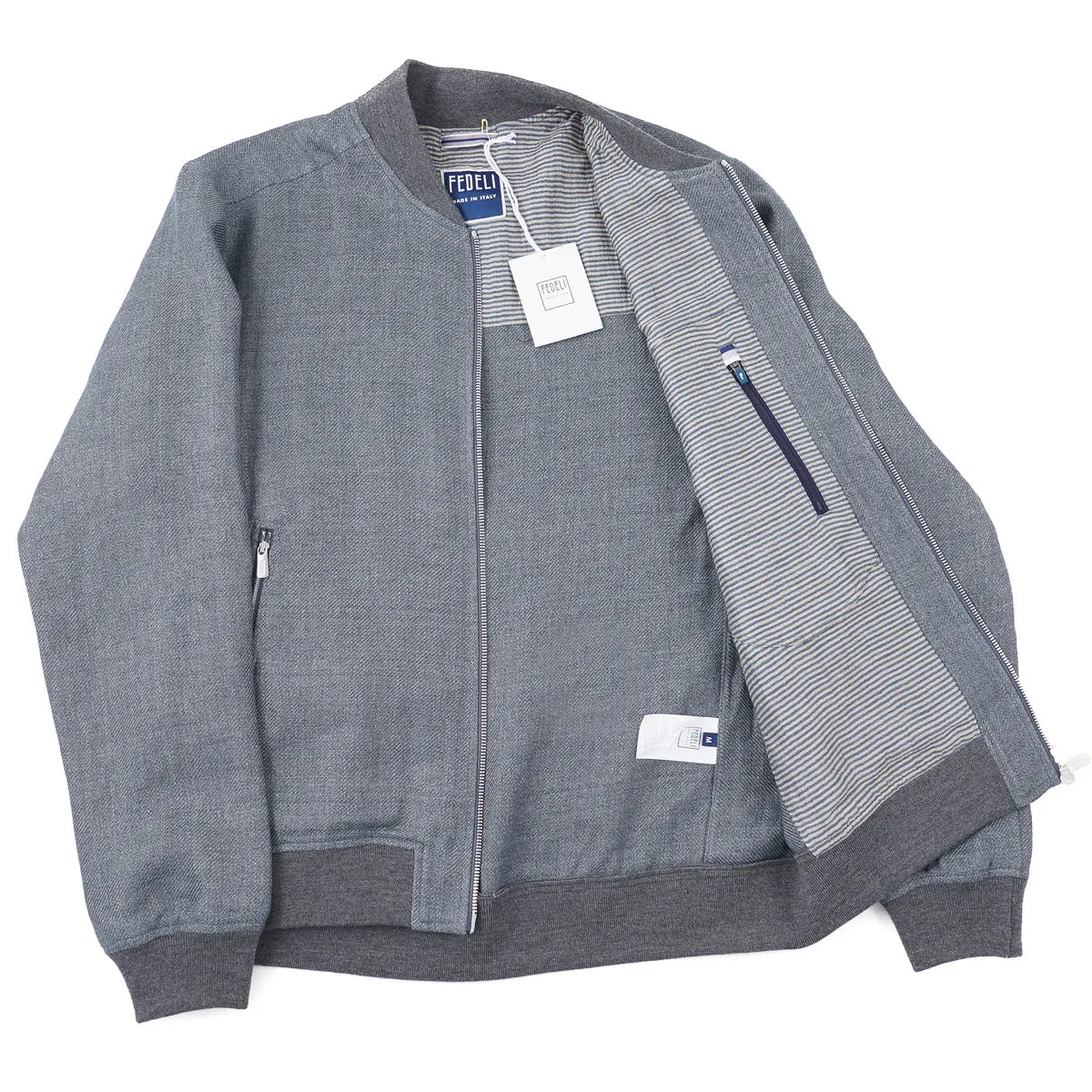 Fedeli Woven Linen-Wool Bomber Jacket