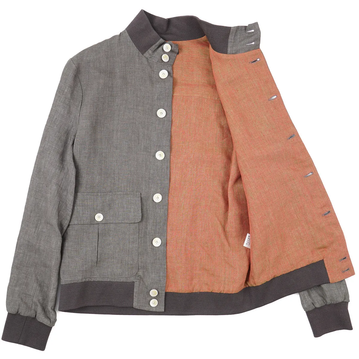 Finamore Unlined Linen Bomber Jacket