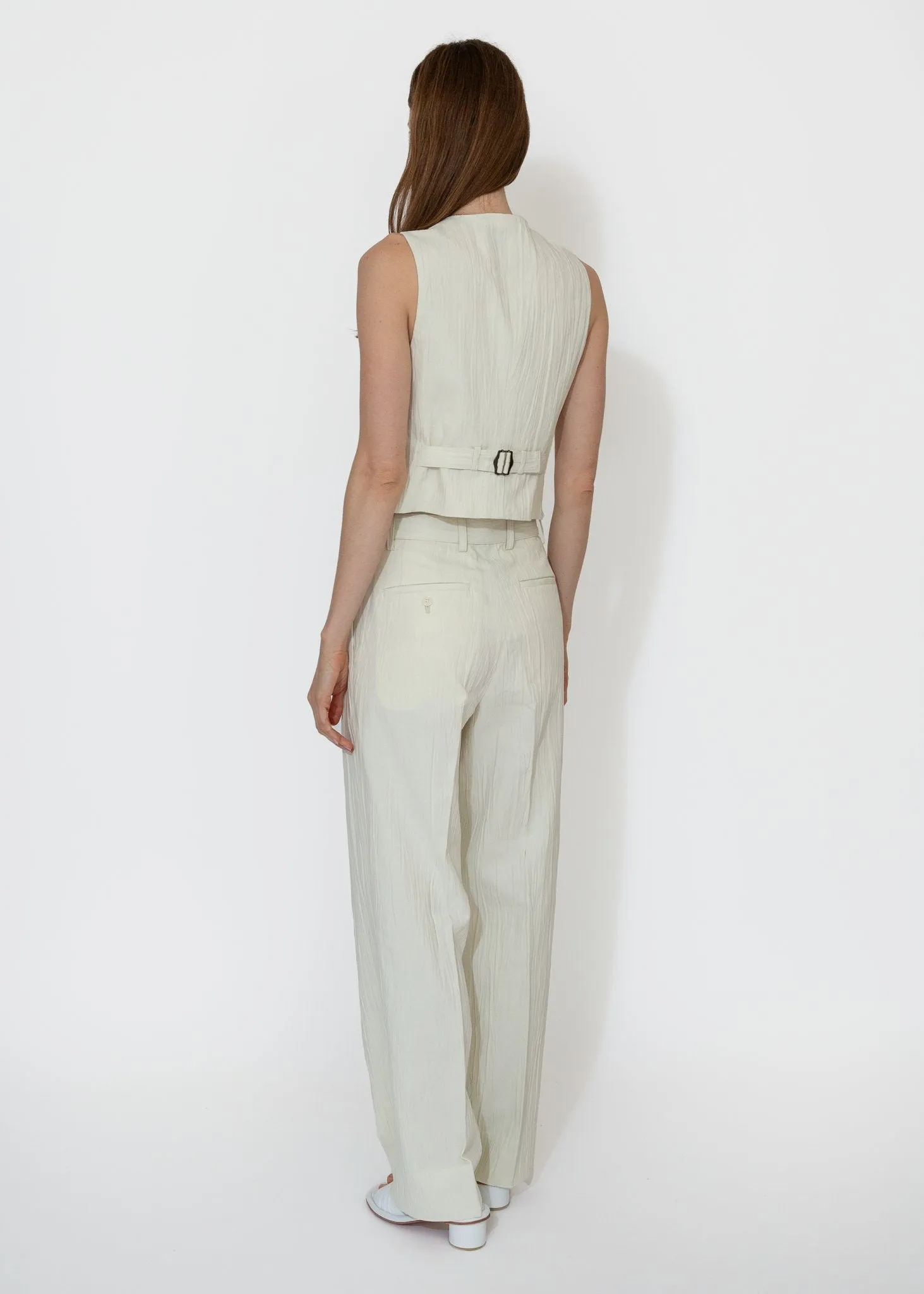 Four Button Vest in Ivory