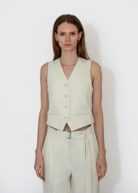 Four Button Vest in Ivory