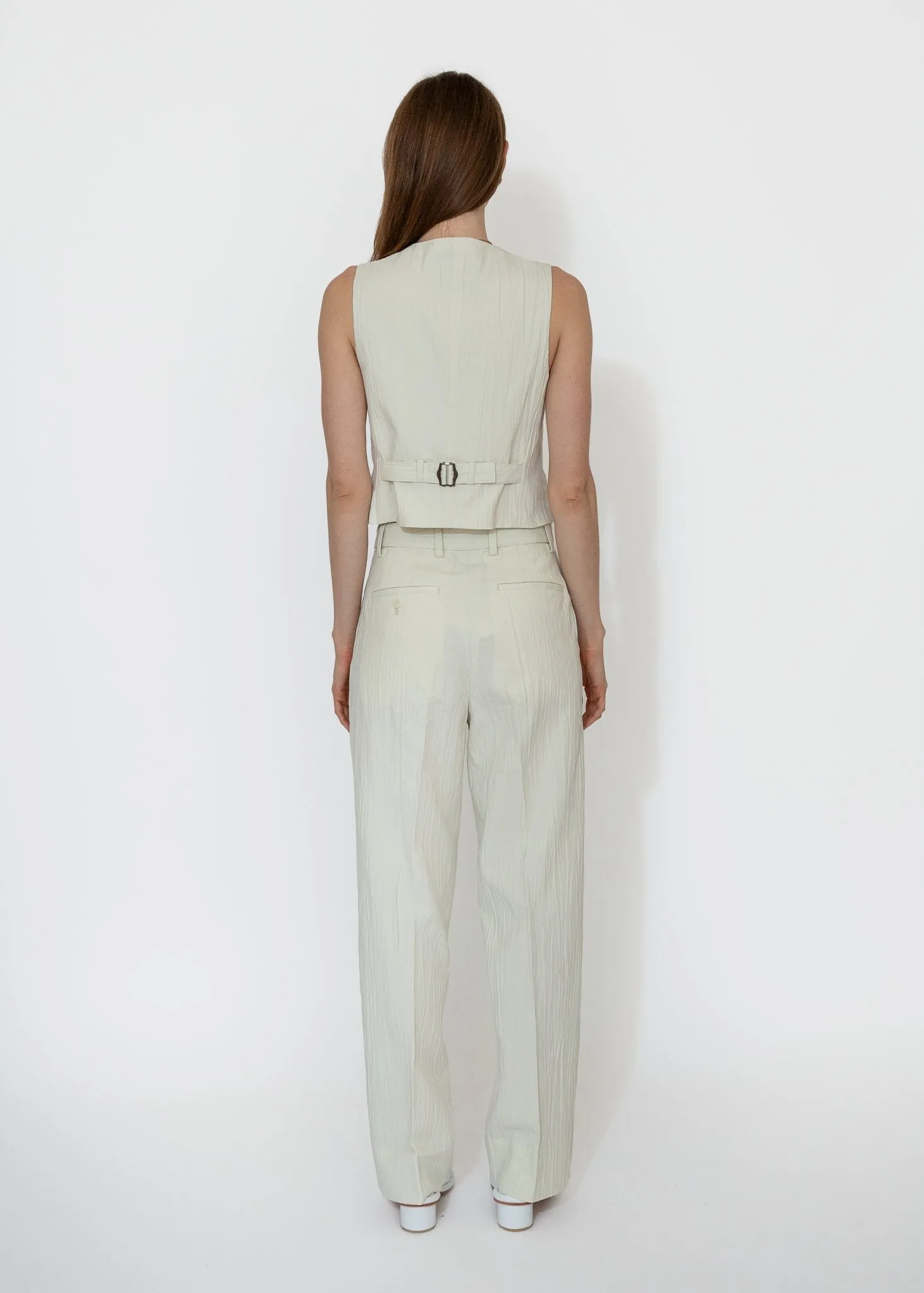 Four Button Vest in Ivory