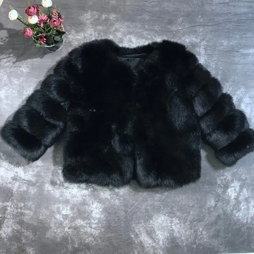 Geneva Faux Fur Straight Front Jacket