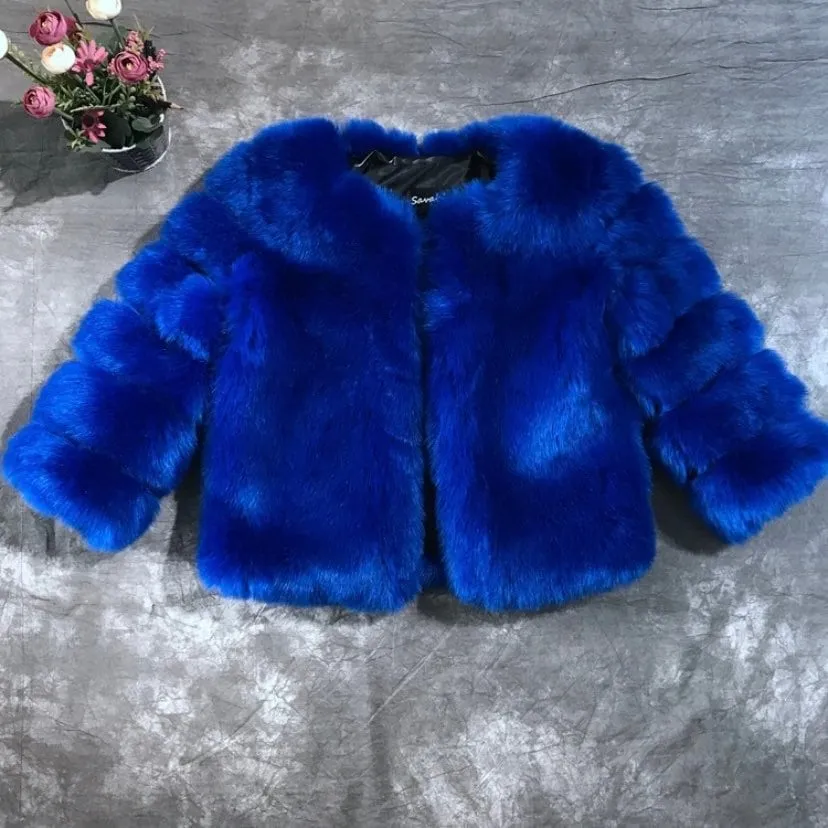 Geneva Faux Fur Straight Front Jacket