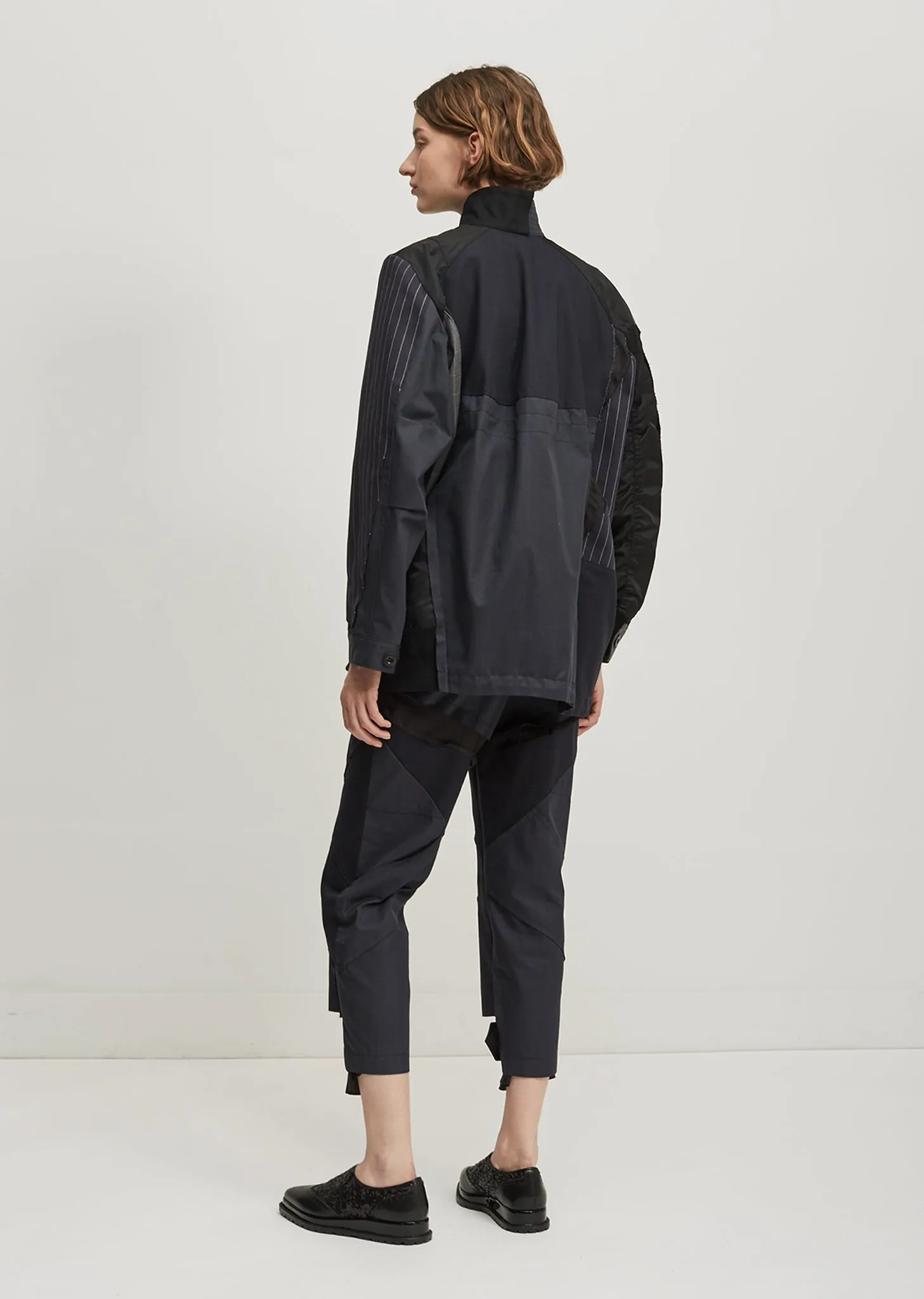 Glencheck Pinstripe Panel Jacket