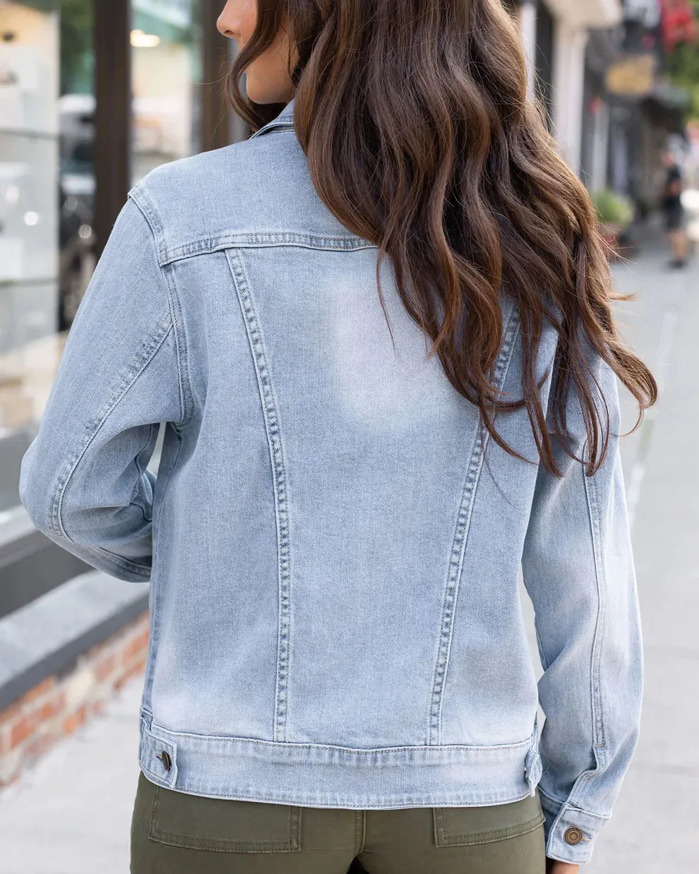 Grace & Lace Boyfriend Denim Jacket - Mid-Wash