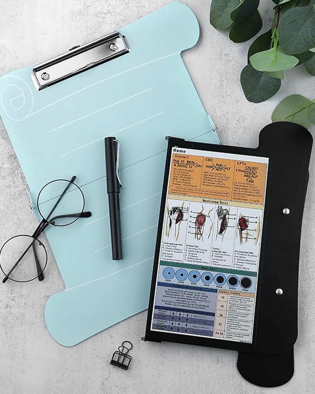 Hawkwell Foldable Clipboard - Viana Black 2 Layers