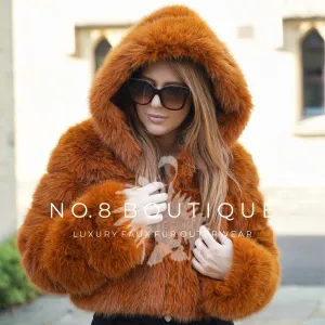 HD Faux Fur Cropped Hooded Jacket