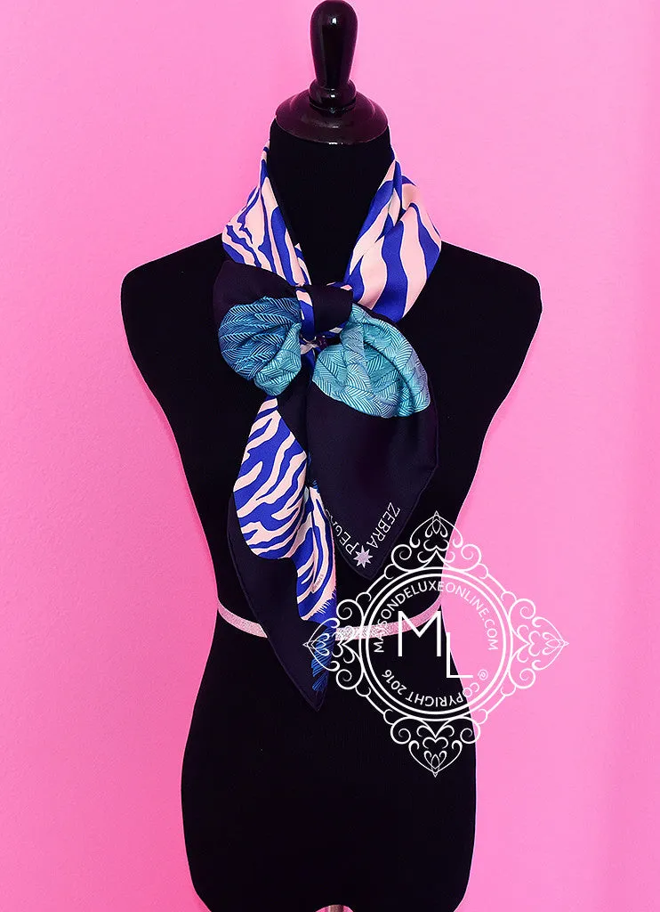 Hermes Twill Silk 90 cm Zebra Pegasus Scarf