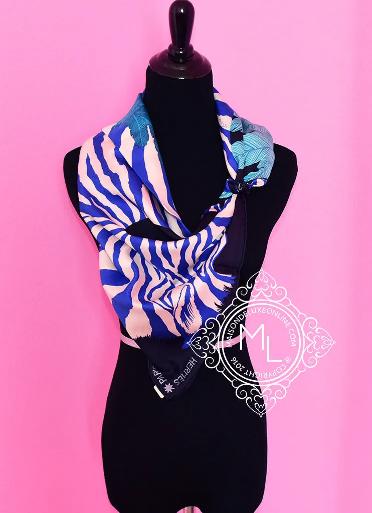 Hermes Twill Silk 90 cm Zebra Pegasus Scarf