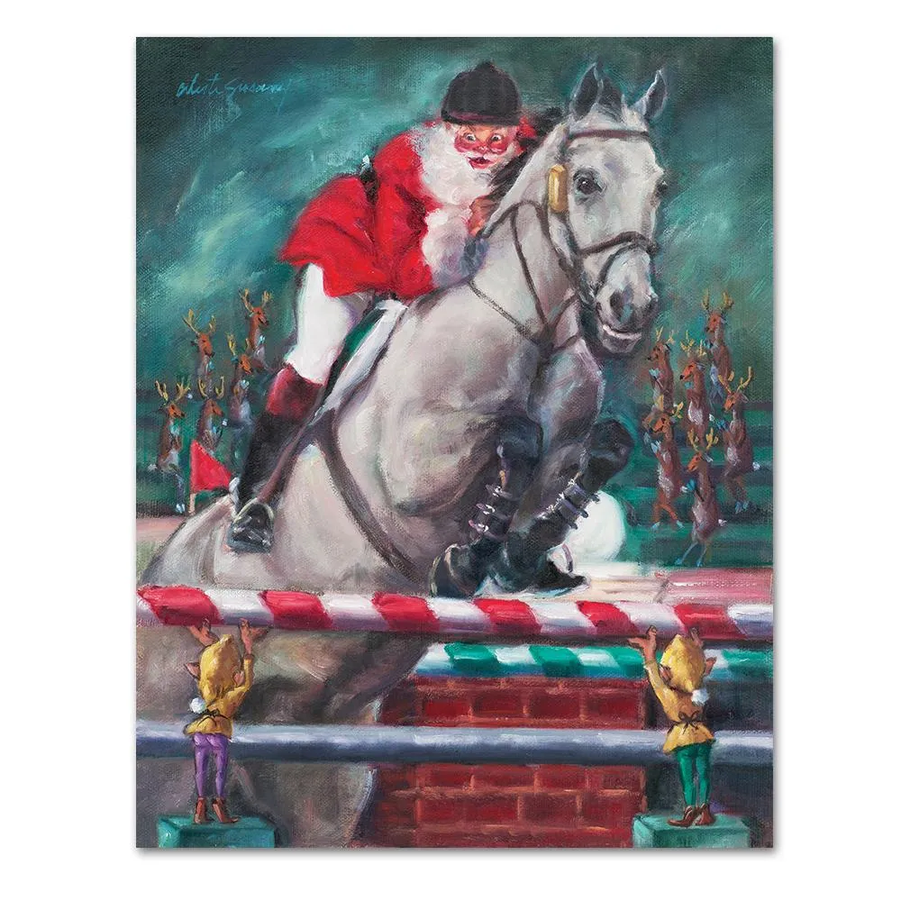 Holiday Jump Off - Horse Holiday Cards by Susany