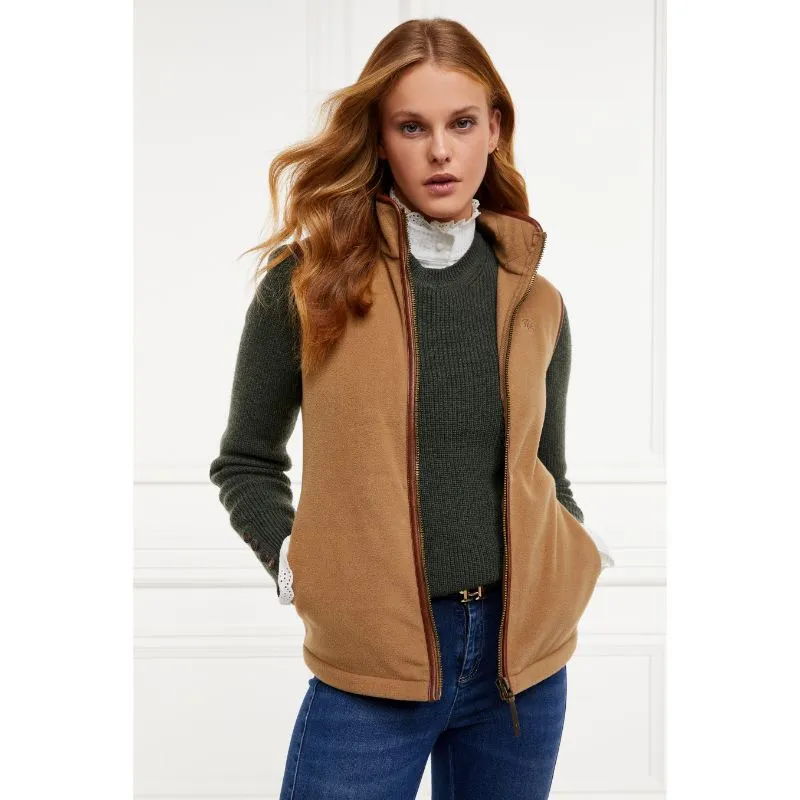 Holland Cooper Country Ladies Fleece Gilet - Coffee