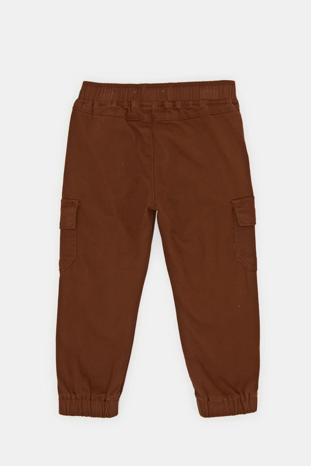 Infant Boys Brown Twill Cargo Joggers