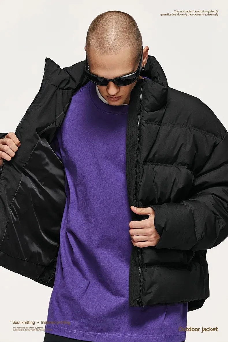 INFL Windproof Cropped Duck Down Puffer Jacket [Unisex]