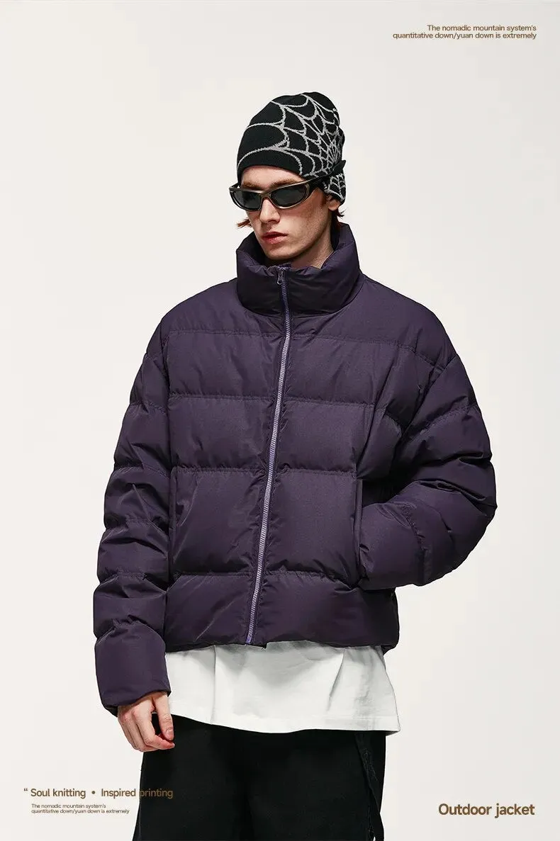 INFL Windproof Cropped Duck Down Puffer Jacket [Unisex]