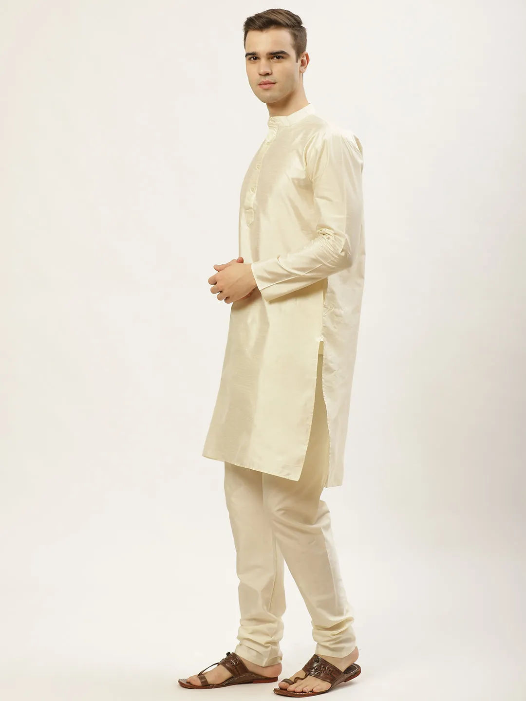 Jashvi Men's Embroidered Nehru Jacket & Kurta Pyjama