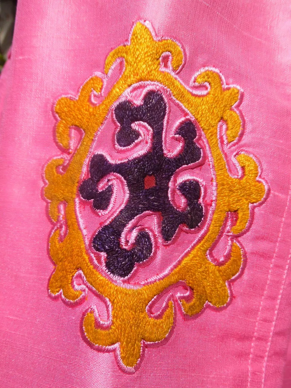 Jean Jacket Vintage Suzani Embroidery Pink