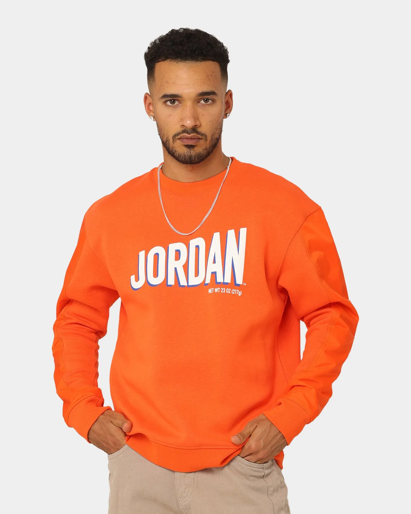 Jordan Flight MVP Graphic Fleece Crewneck Rush Orange/White